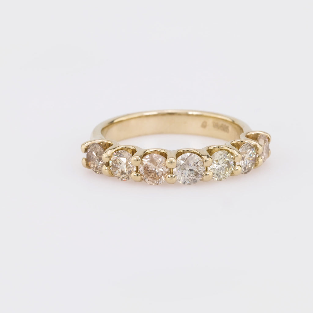 Vintage diamond 14k yellow gold half eternity band