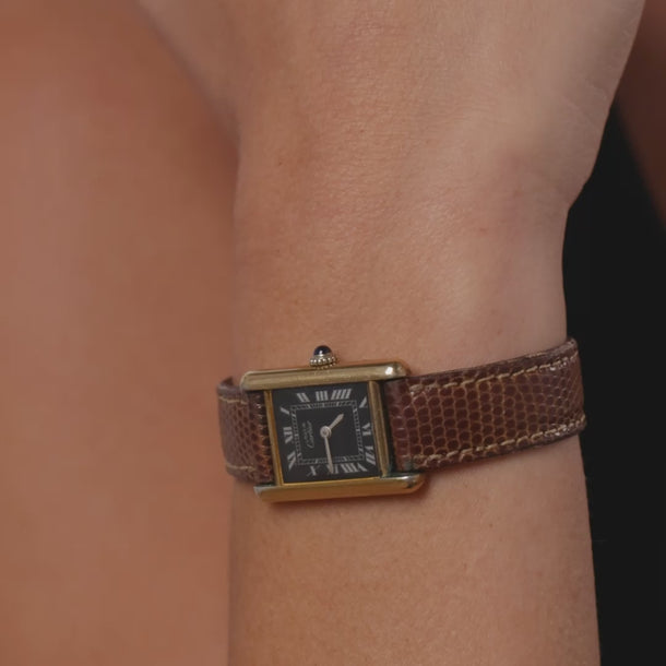 Cartier vintage must de tank gold plated quartz watch Watches Cartier