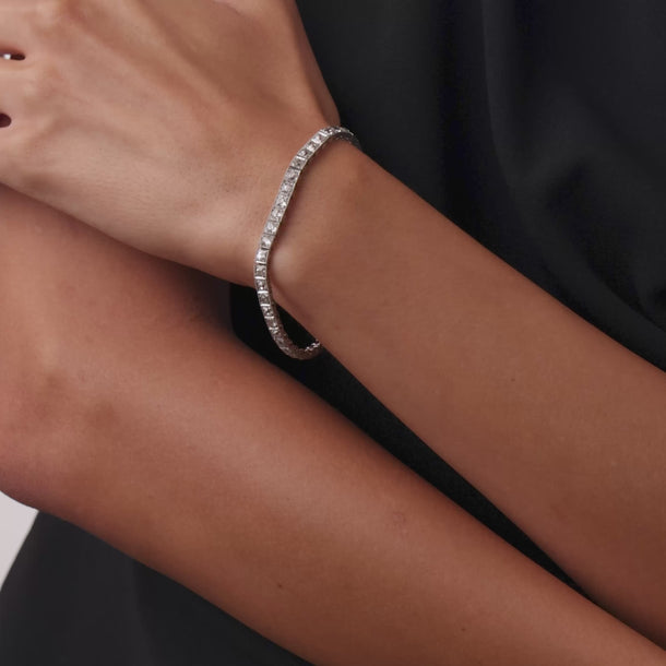 French Art Deco 5.00 carat diamond platinum line bracelet