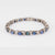 Mid Century 10 Carat Sapphire Diamond 14K White Gold Bracelet