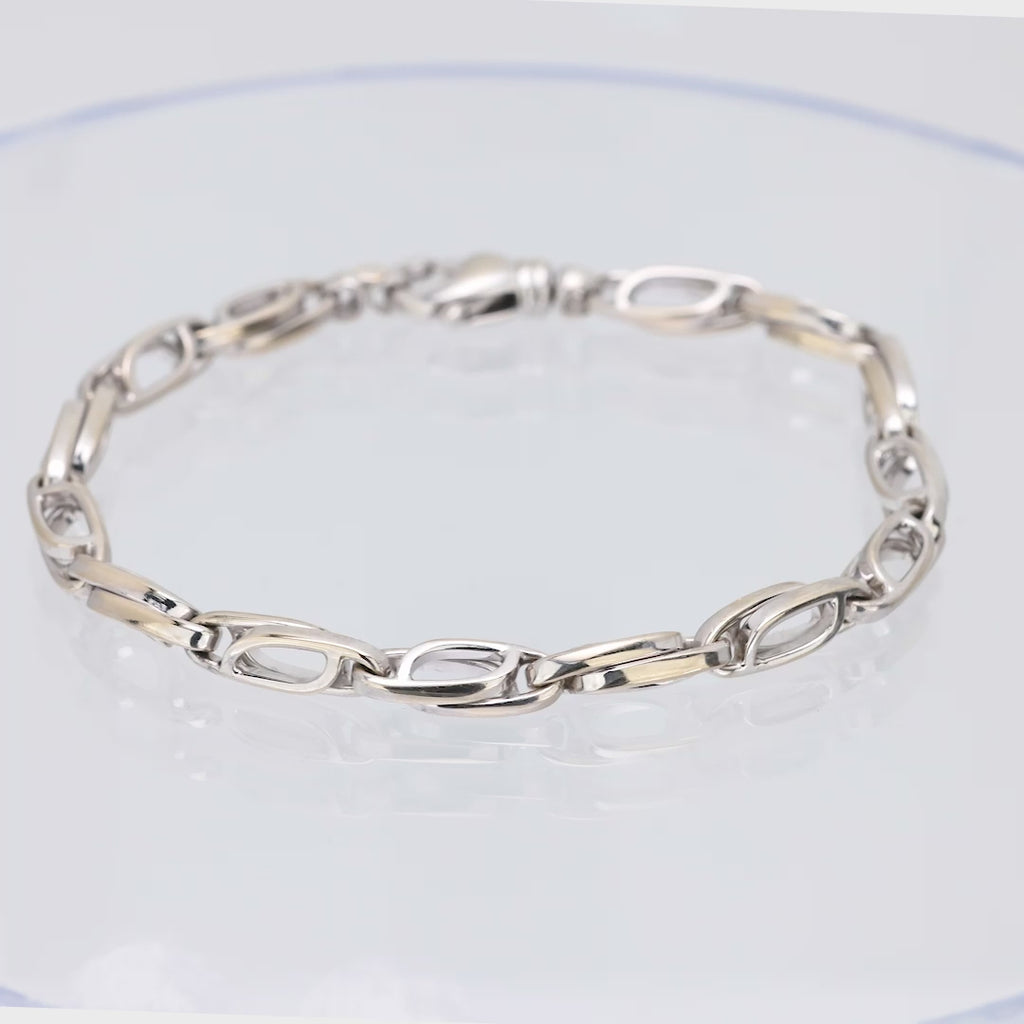 Vintage Italian 14k white gold link bracelet