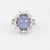 Mid Century 8.6 Carat Star Sapphire Diamond 14K White Gold Cluster Ring