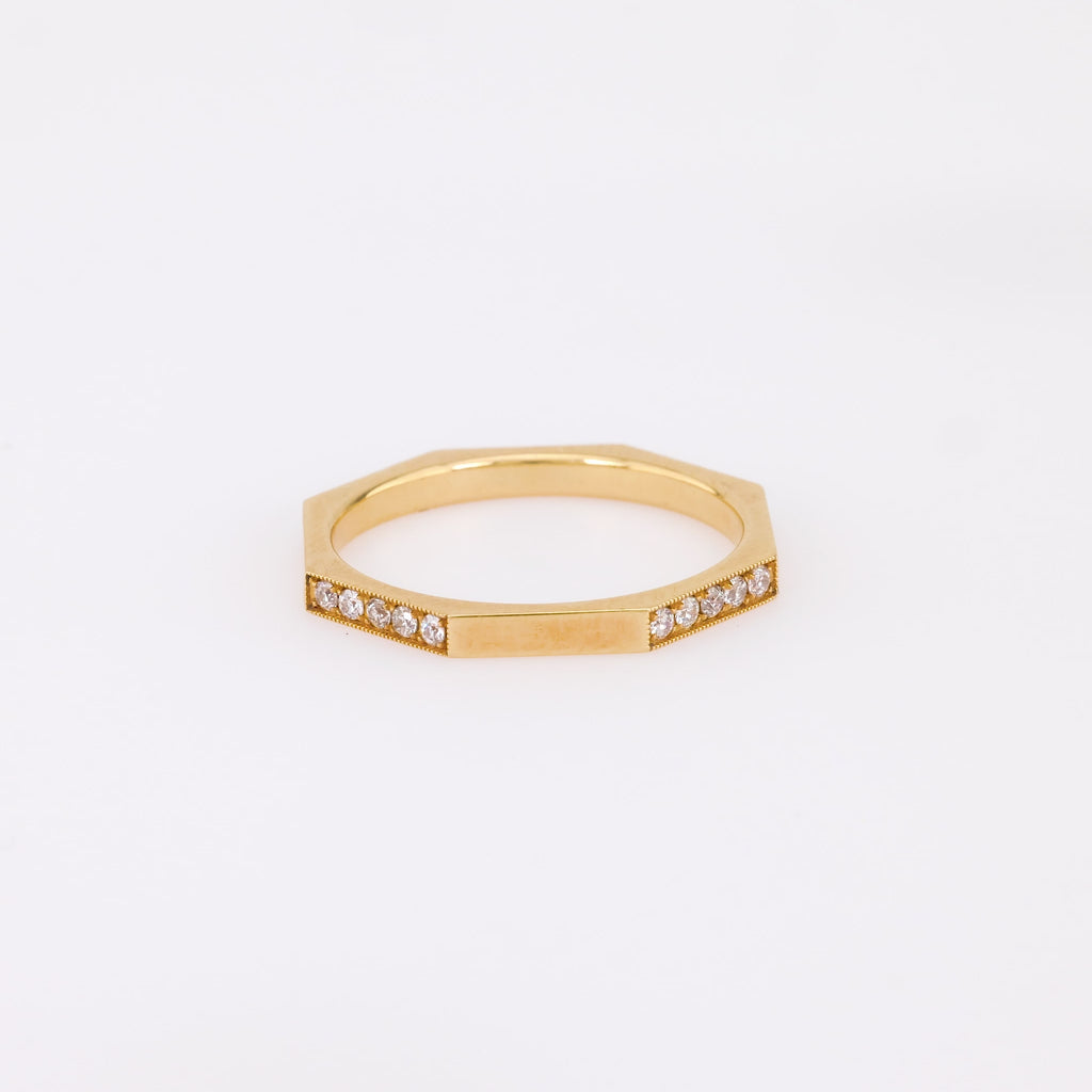 Modern Diamond 18K Yellow Gold Eternity Ring