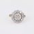 Edwardian Inspired 1.85 Carat Diamond 18K Yellow Gold Cluster Ring