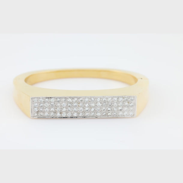 Vintage diamond 18k yellow and white gold bangle Jack Weir & Sons