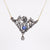 Antique Style  4 Carat Sapphire Diamond 18K Yellow Gold Silver Necklace