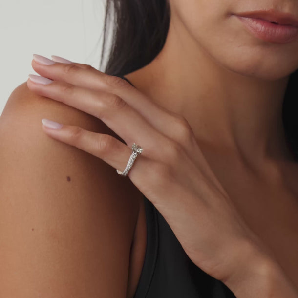 Mid Century GIA 1.01 carat diamond platinum engagement ring
