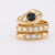 Desirable sapphire diamond 18k yellow gold snake ring