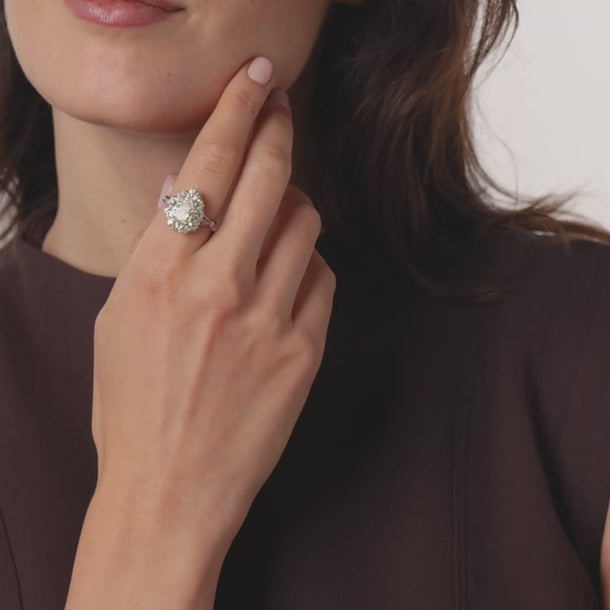 Art Deco style 4.92 carat old cut diamond platinum cluster ring Rings Jack Weir & Sons