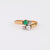 Victorian French Emerald Diamond 18K Rose Gold Toi Et Moi Ring