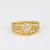 Vintage Triangle Cut Diamond 18K Yellow Gold Braided Ring