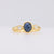 Vintage Sapphire Diamond 18K Yellow Gold Three Stone Ring