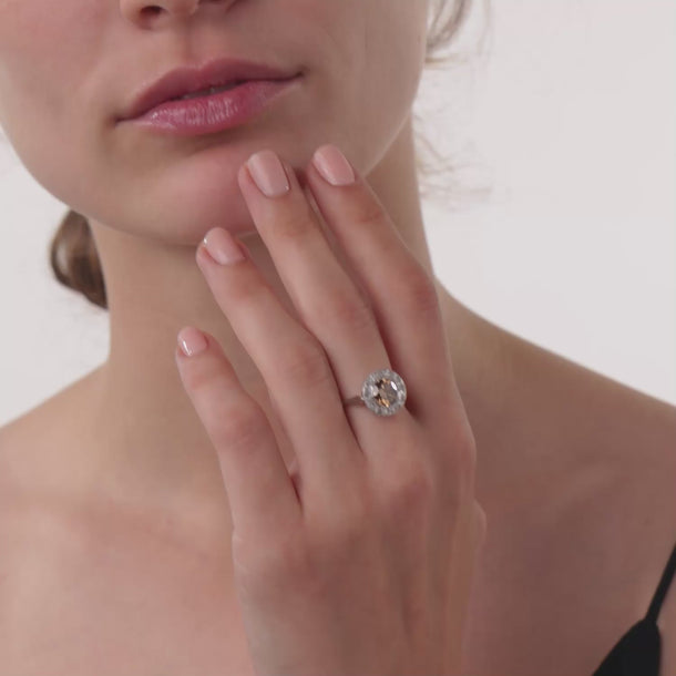 French Art Deco GIA 1.53 carat diamond 18k white gold engagement ring