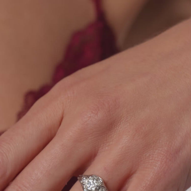 Art Deco diamond platinum engagement ring Jack Weir & Sons