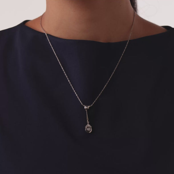 Edwardian diamond 18k yellow gold platinum necklace Jack Weir & Sons