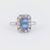 Mid Century Sapphire Diamond 14K White Gold Ring