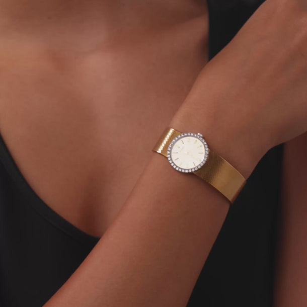 Piaget vintage diamond 18k yellow gold watch