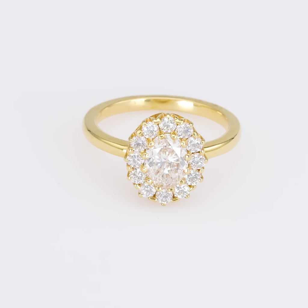 Victorian-Inspired Diamond Halo Ring