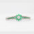 Mid Century Diamond Emerald 18K White Gold Floral Bracelet