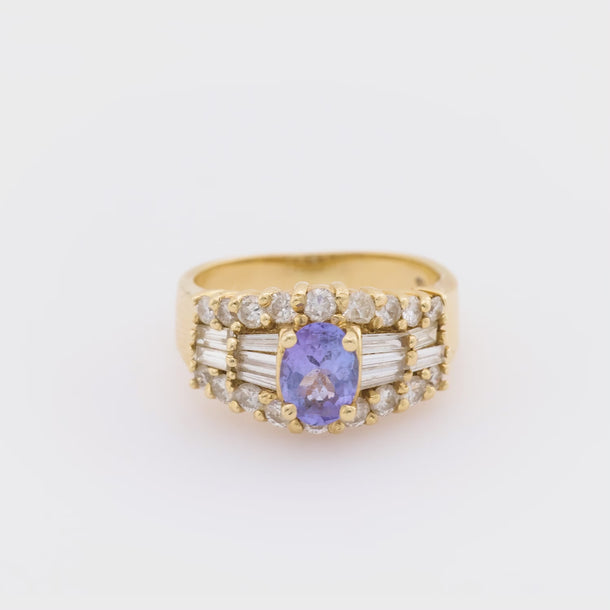 Vintage tanzanite diamond 14k yellow gold ring Ring Jack Weir & Sons