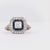 Art Deco Style Diamond Sapphire Platinum Square Halo Ring Rings Jack Weir & Sons