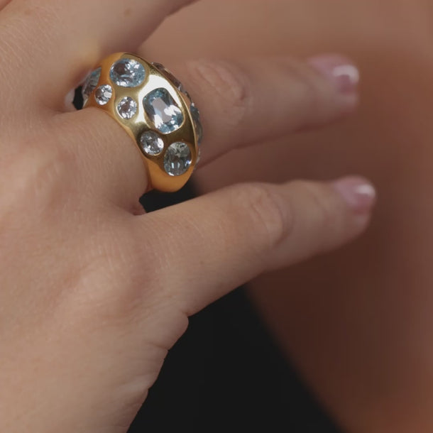 Seaman Schepps 13.00 carat blue topaz 18k yellow gold Antibes ring Rings Seaman Schepps