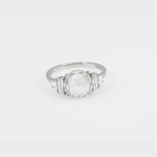 GIA 2.45 carat rose cut diamond platinum engagement ring Jack Weir & Sons
