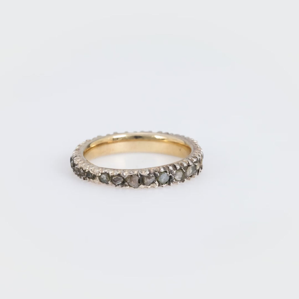 Georgian rose cut diamond yellow gold silver eternity band Jack Weir & Sons