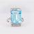 Mid Century French 12 Carat Aquamarine Diamond 18K White Gold Cocktail Ring