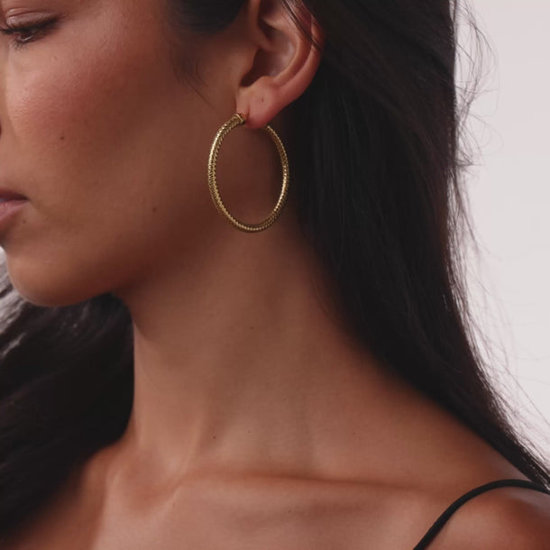 Roberto Coin vintage 18k yellow gold hoop earrings