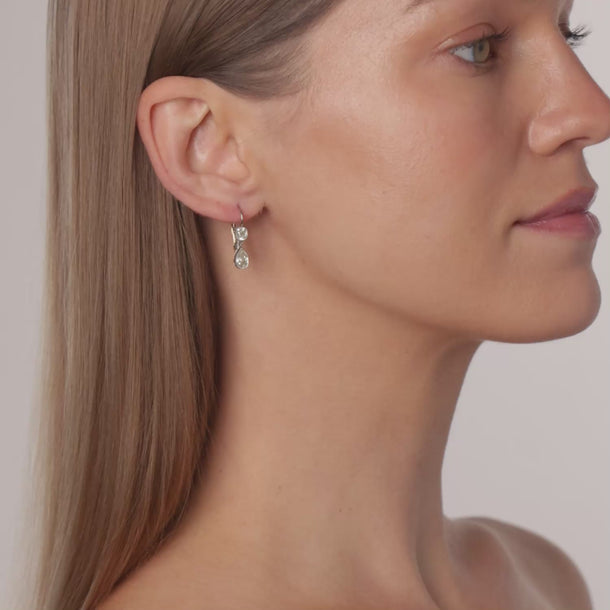 Victorian style 1.33 carat old cut diamond platinum 18k gold drop earrings Earrings Jack Weir & Sons