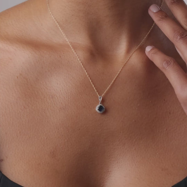 Edwardian sapphire diamond platinum 14k gold pendant necklace Necklaces Jack Weir & Sons