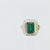 Vintage 5.60 carat emerald diamond 18k yellow gold cocktail ring Jack Weir & Sons