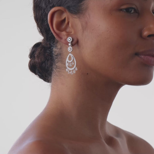Boucheron 8.30 carat diamond 18K white gold drop earring