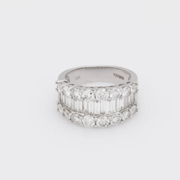 Modern 2.75 carat diamond 18k white gold band