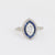 Art Deco style diamond sapphire platinum navette ring