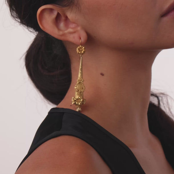 Victorian 21k yellow gold drop earrings Jack Weir & Sons