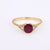 Vintage French GIA Ruby Diamond 18K Yellow Gold Three Stone Ring
