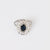 Vintage sapphire diamond platinum cluster ring