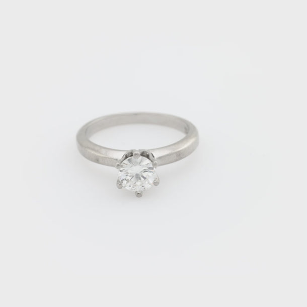 Mid Century diamond platinum solitaire engagement ring Ring Jack Weir & Sons