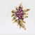 Retro 5 carat ruby diamond 14k gold leaf brooch Jack Weir & Sons