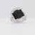 Art Deco Onyx Diamond Platinum Three Stone Ring Jack Weir & Sons