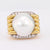 Iconic David Webb mabe pearl diamond 18k yellow gold cocktail ring