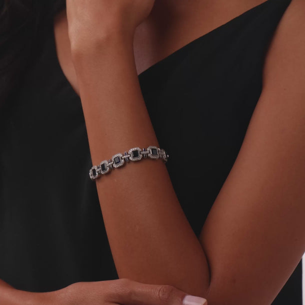 Art Deco 12.00 carat sapphire diamond platinum bracelet