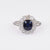 Edwardian Inspired 2.06 Carat Cushion Cut Sapphire Diamond Platinum Cluster Ring