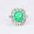 Antique French 3.67 Carat Emerald Diamond 18K Rose Gold Cocktail Ring