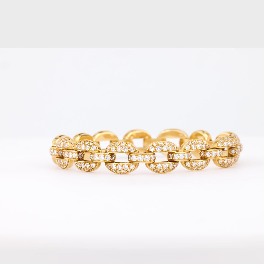 Cartier French 5.3 Carat Diamond 18K Yellow Gold Timeless Bracelet