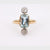 Belle Epoque Aquamarine Diamond 18K Yellow Gold Platinum Ring