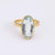 French Aquamarine Yellow Gold Solitaire Ring