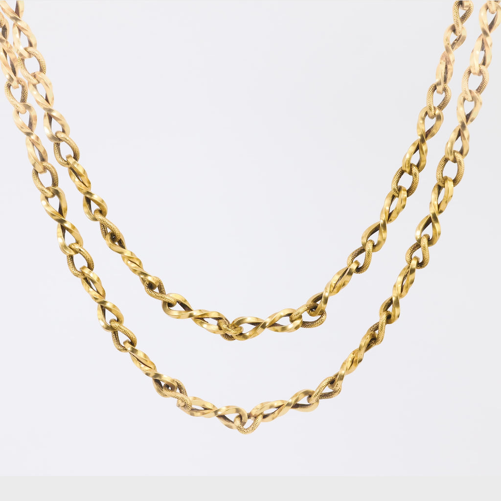 Antique 18K Yellow Gold Chain Necklace